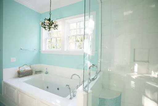 A newly painted bathroom